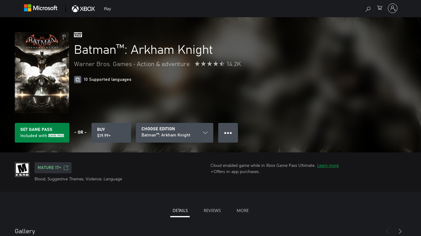 Batman: Arkham Knight Landing page