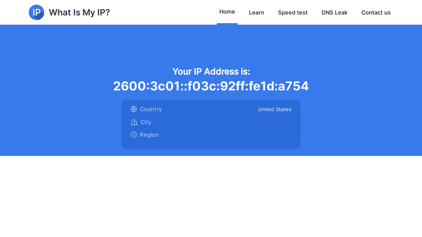 What is my IP? Landing Page