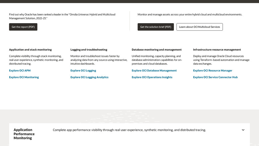 Oracle Orchestration Cloud Service Landing Page