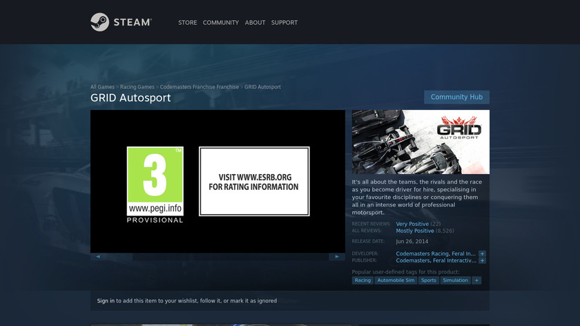 Grid Autosport Landing Page