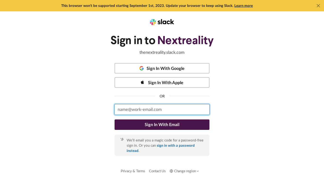 Nextreality Landing page