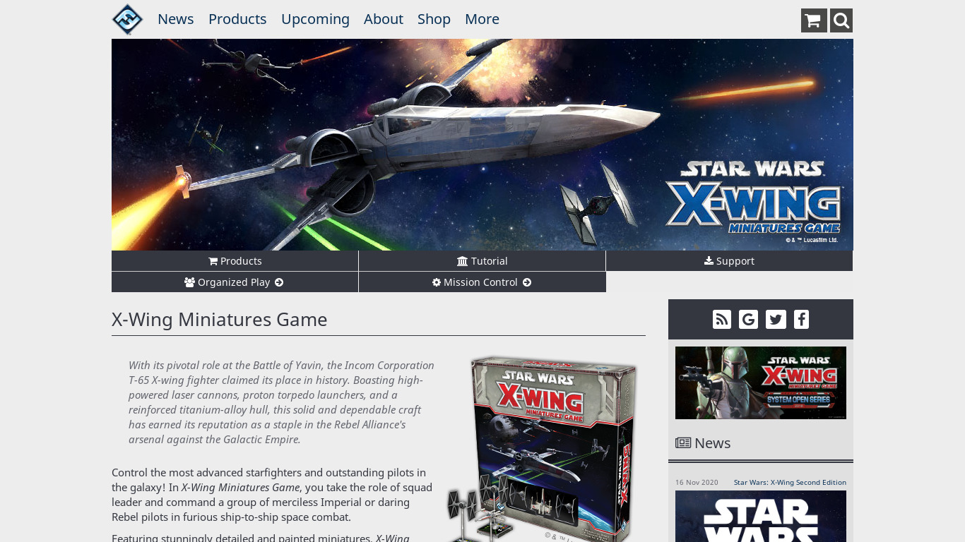 Star Wars: X-Wing Landing page
