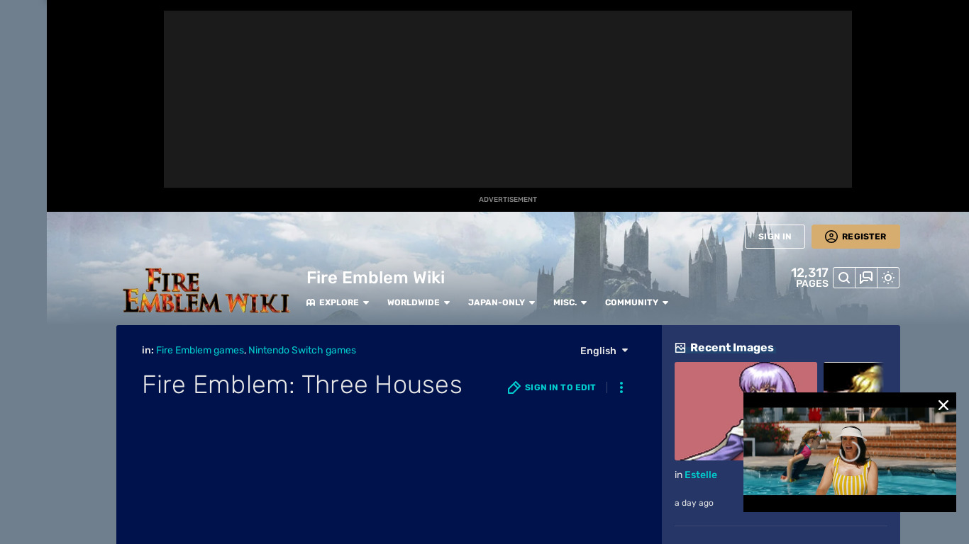 Fire Emblem: Three Houses Landing page