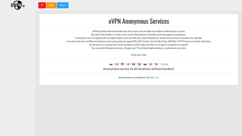 oVPN.to Landing Page