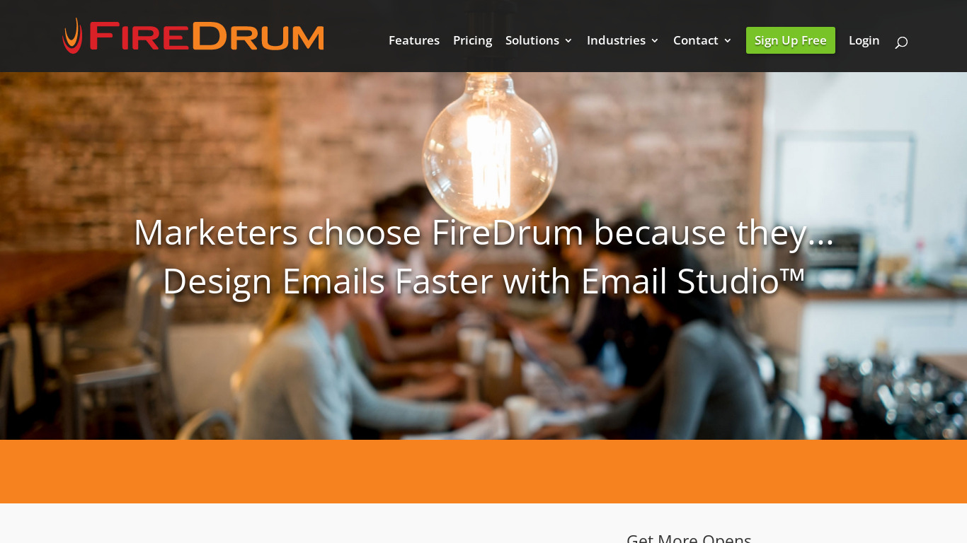 FireDrum Email Marketing Landing page