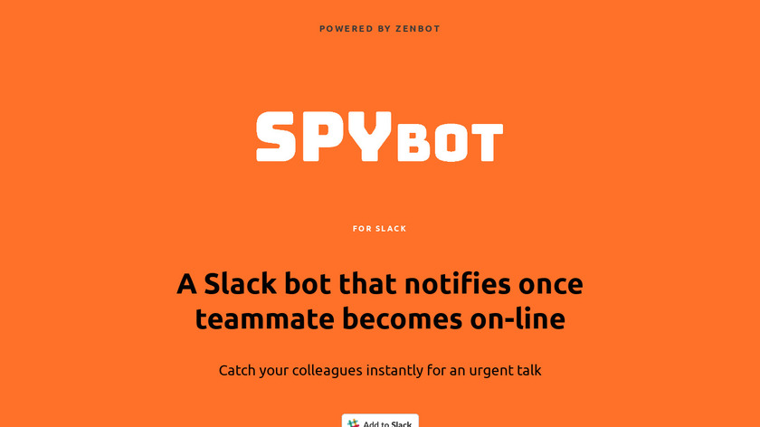 hub.zenbot.org Spybot Landing Page