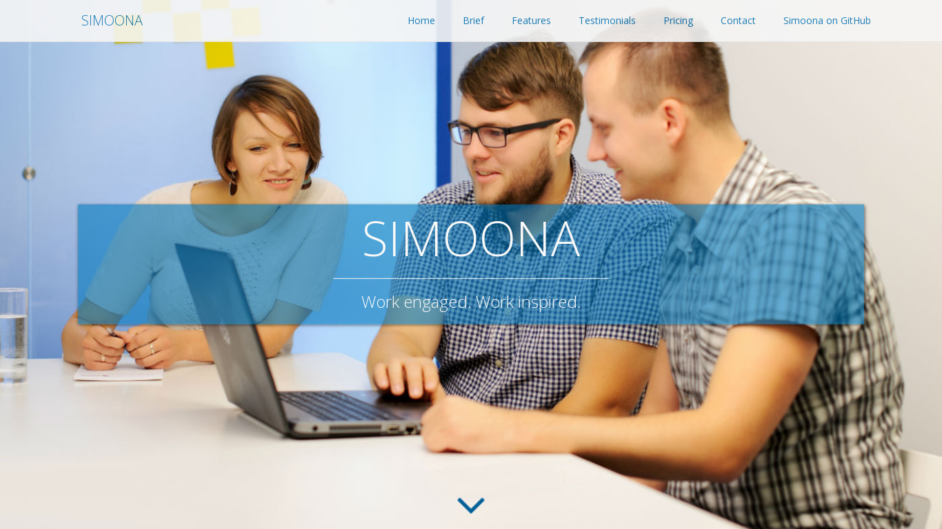 Simoona Landing page