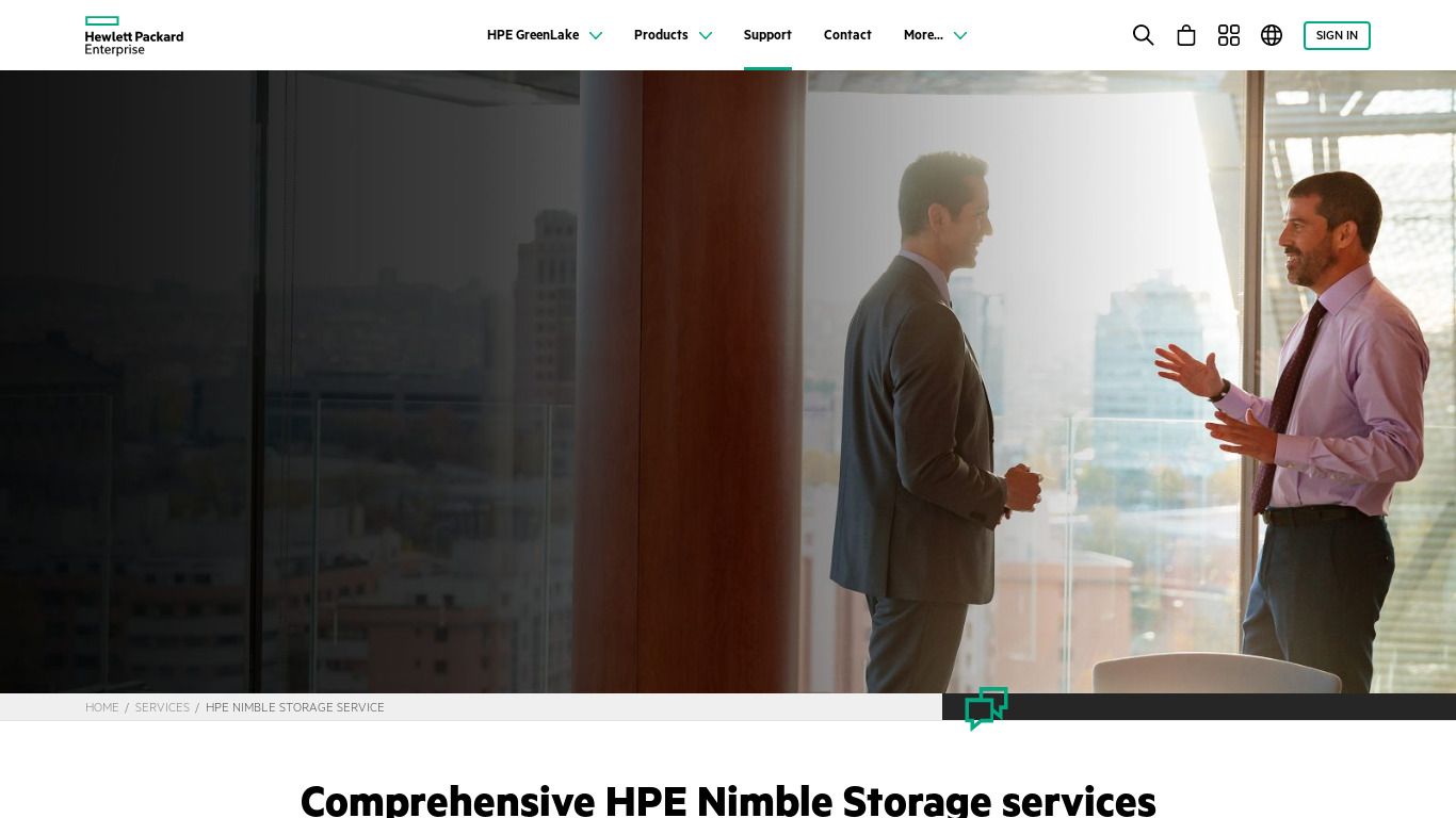 Nimble Storage Landing page