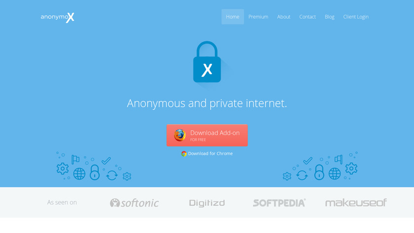 anonymoX Landing Page