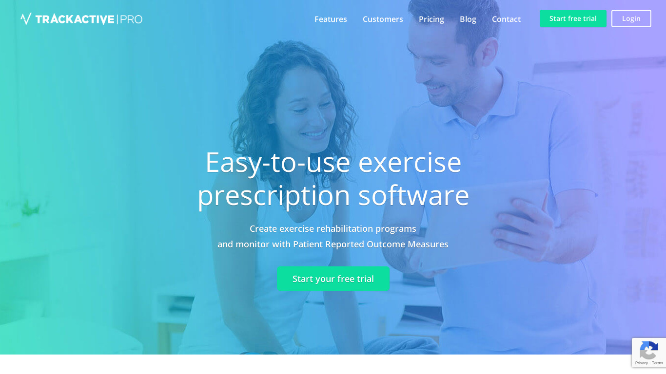 TrackActive Landing page