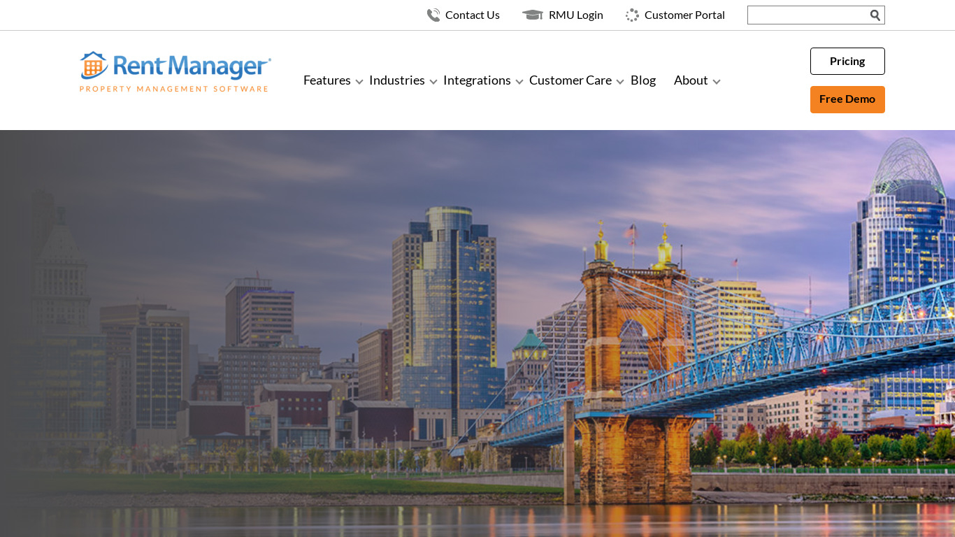 Rent Manager Landing page
