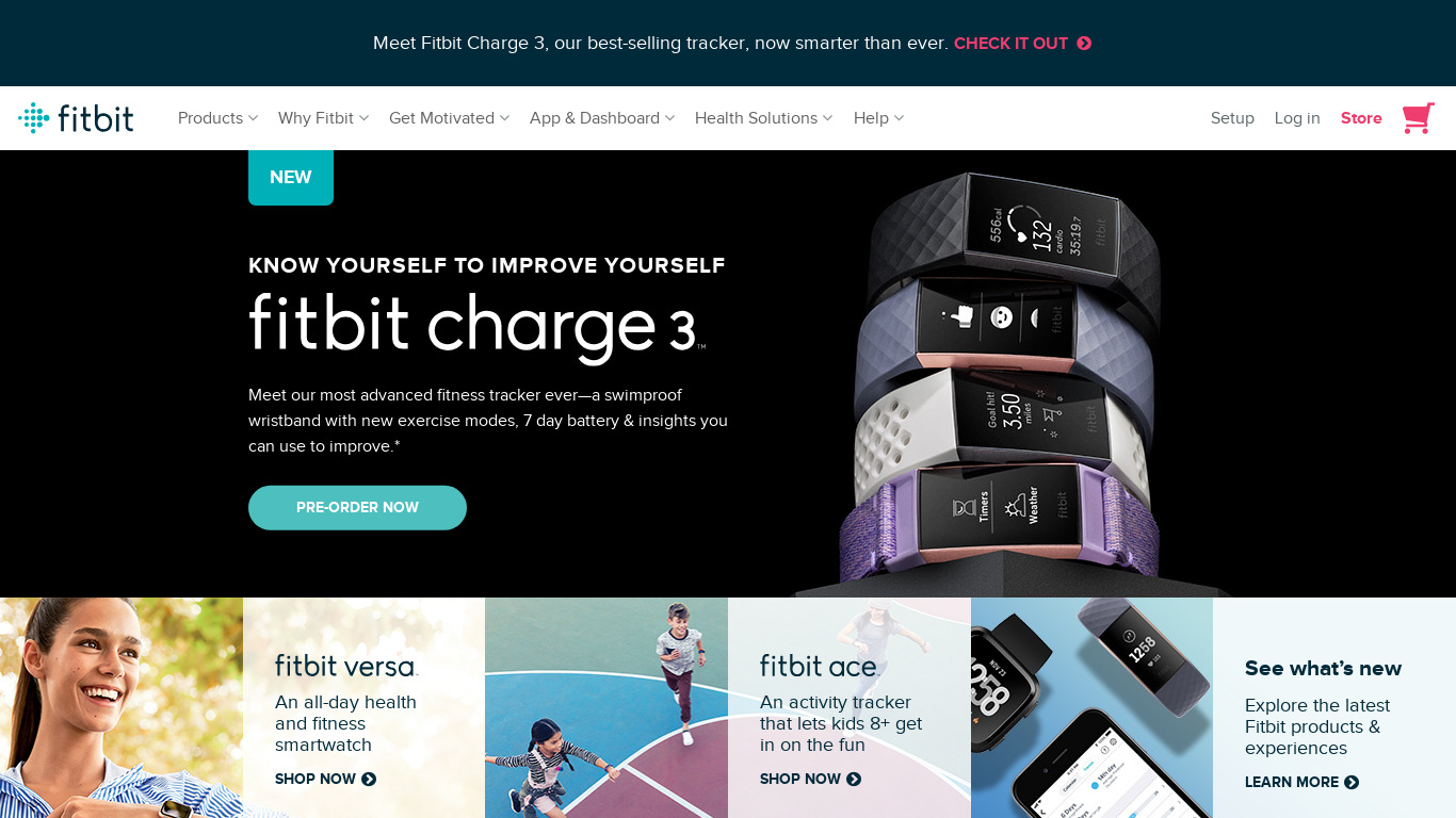 fitbit Landing page