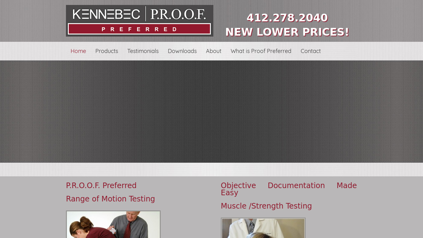 Kennebec Proof Preferred Landing page