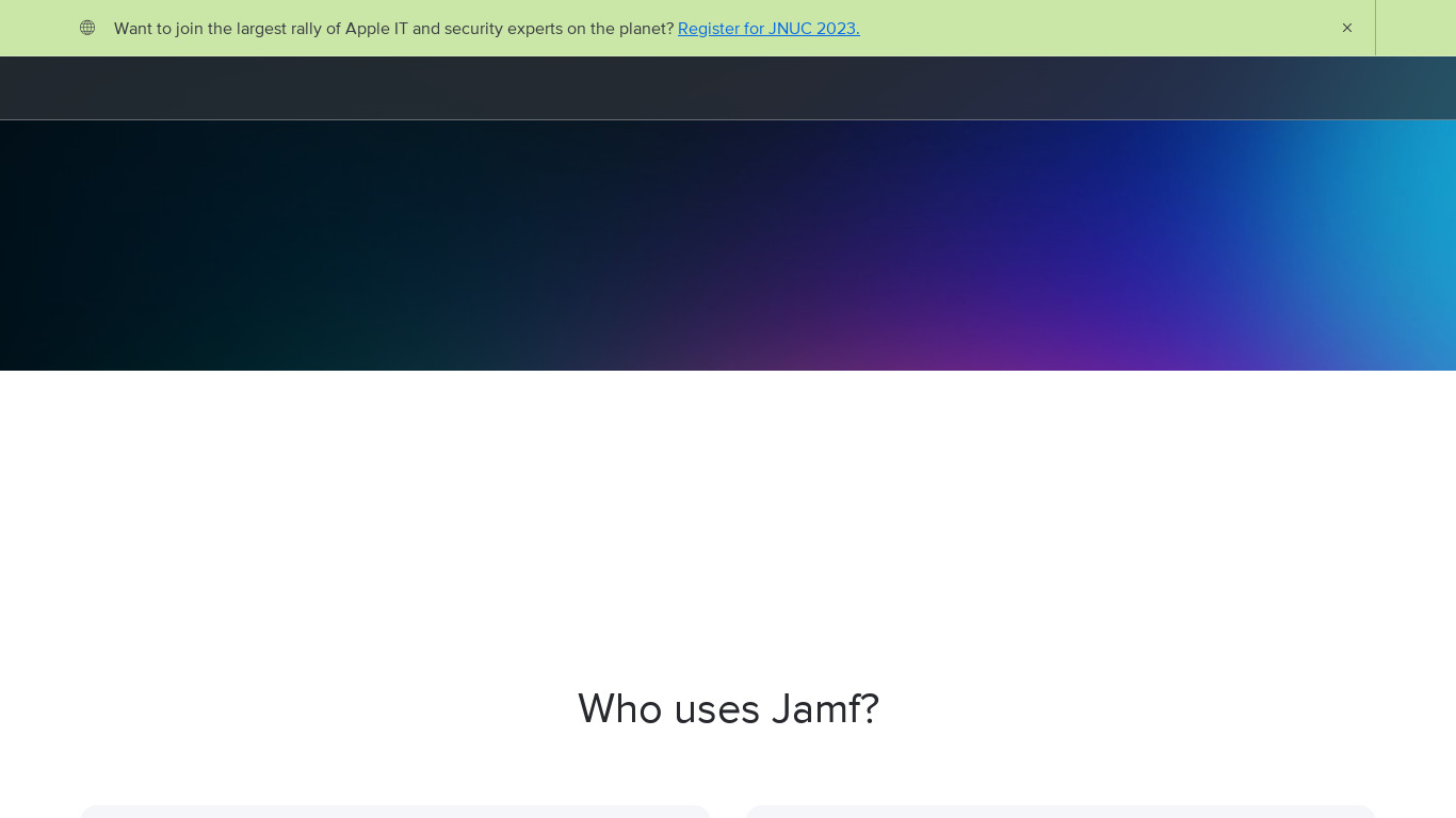 Jamf Pro Landing page