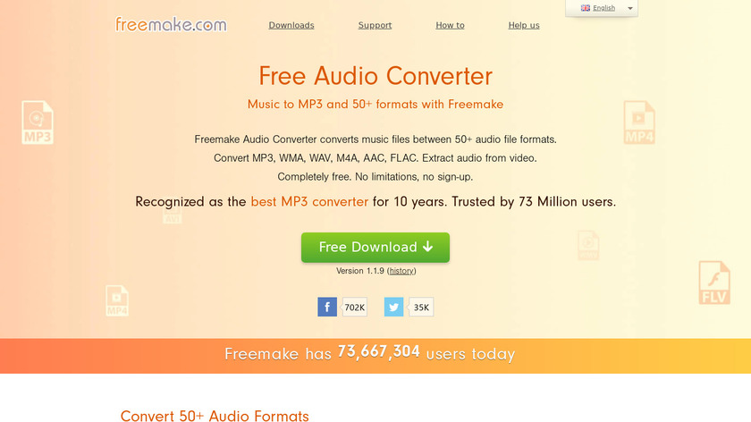 Freemake Audio Converter Landing Page