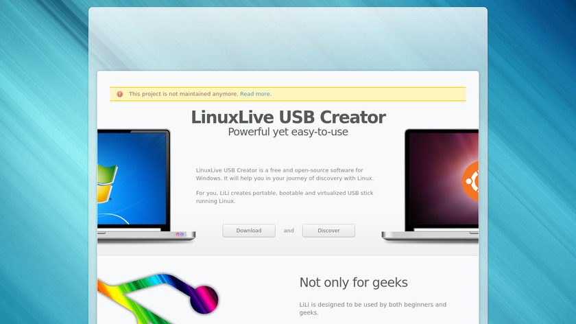LinuxLive USB Creator Landing Page