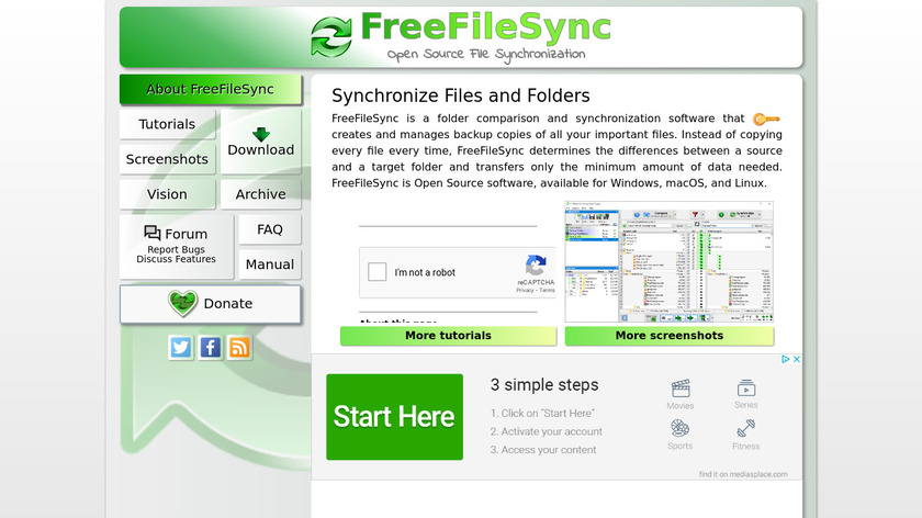 FreeFileSync Landing Page