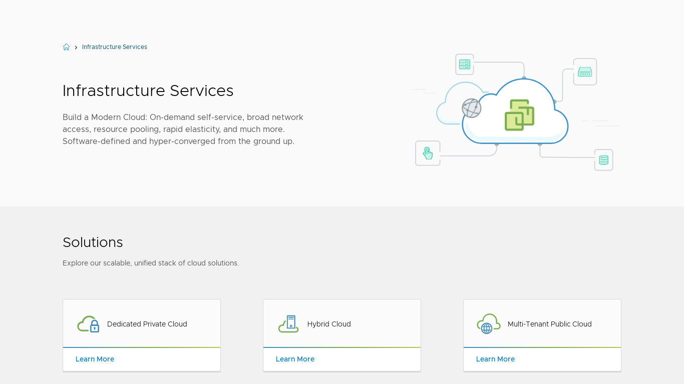 VMware Cloud Solutions Landing page