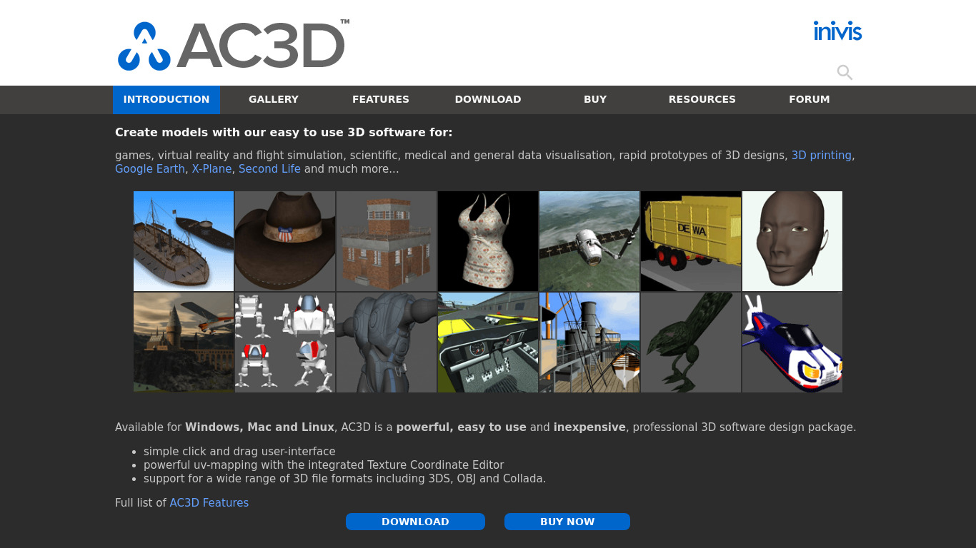 AC3D Landing page