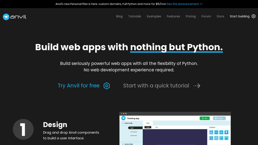 Anvil.works Landing Page