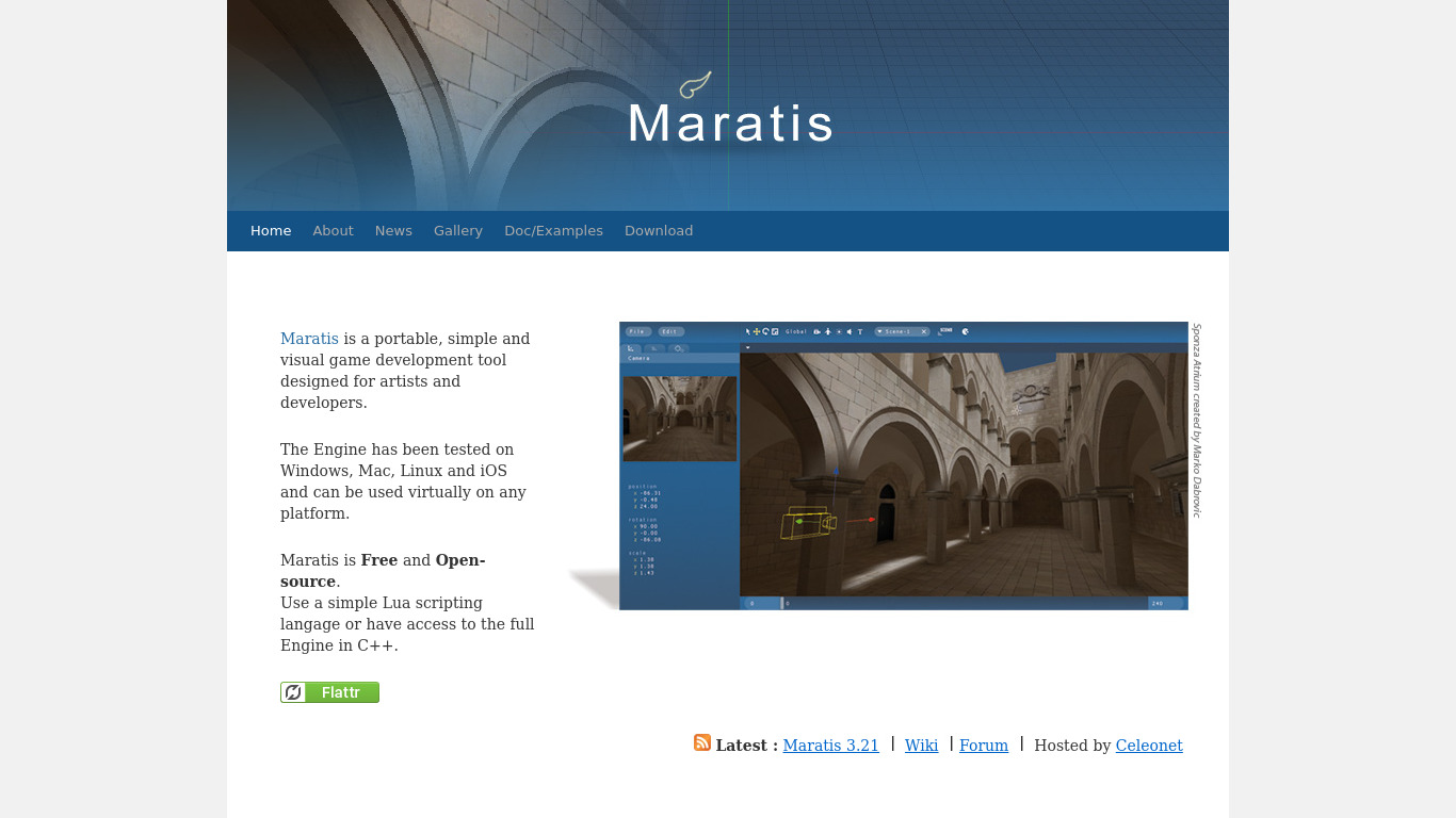 Maratis Landing page