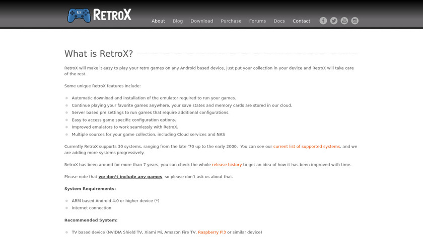 RetroX Landing Page