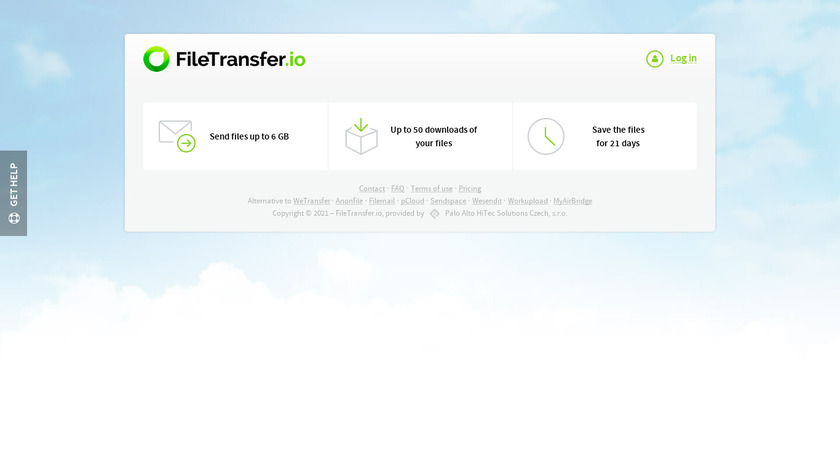 FileTransfer.io Landing Page