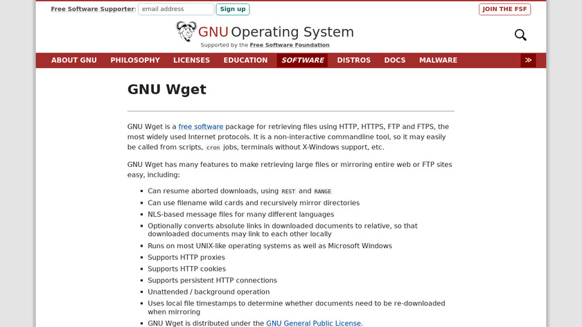 GNU Wget Landing Page