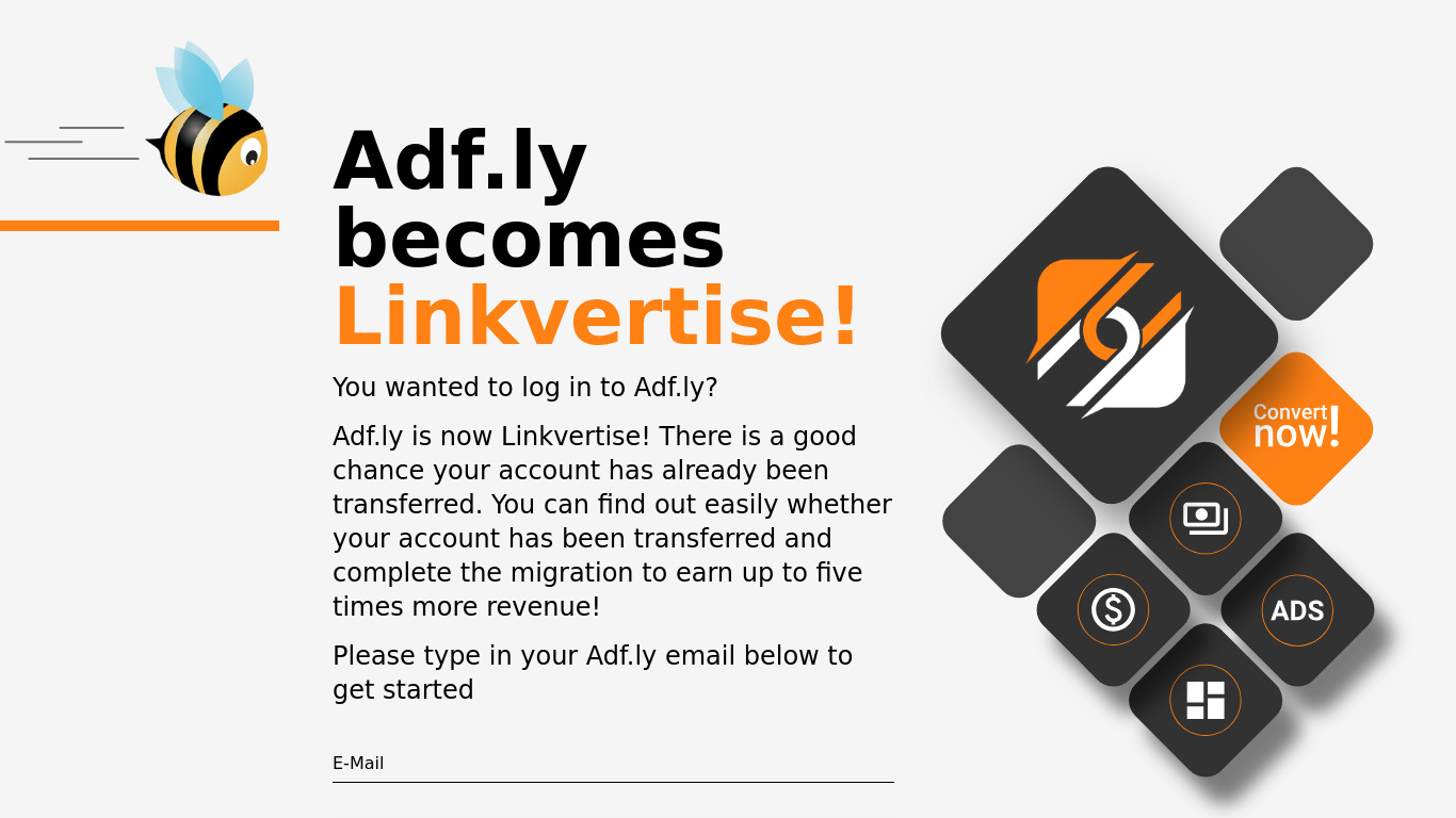 adf.ly Landing page