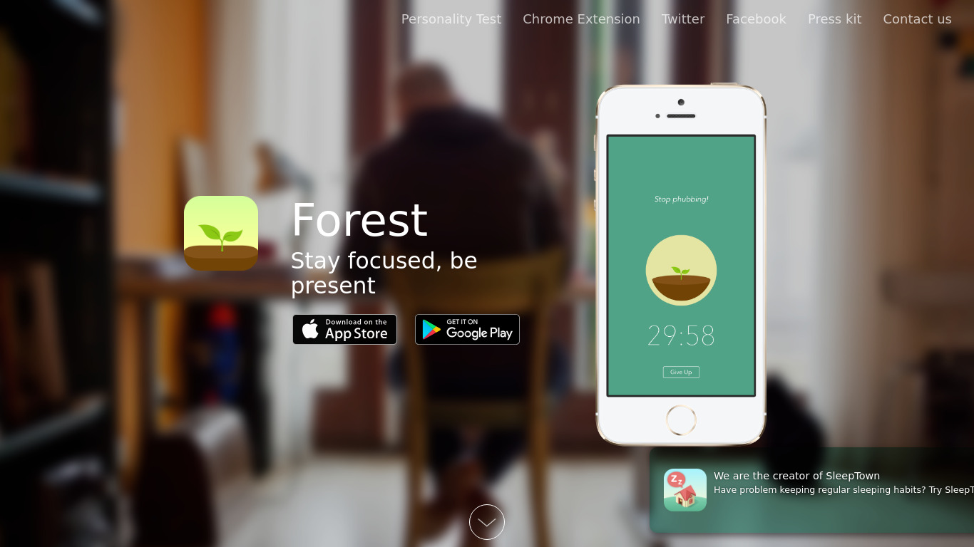 Forest App Landing page