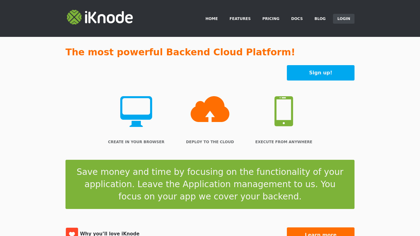 iKnode Landing page