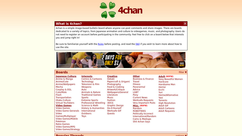 4chan Landing Page
