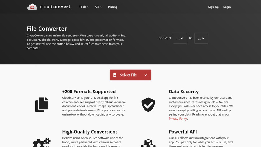 CloudConvert Landing Page