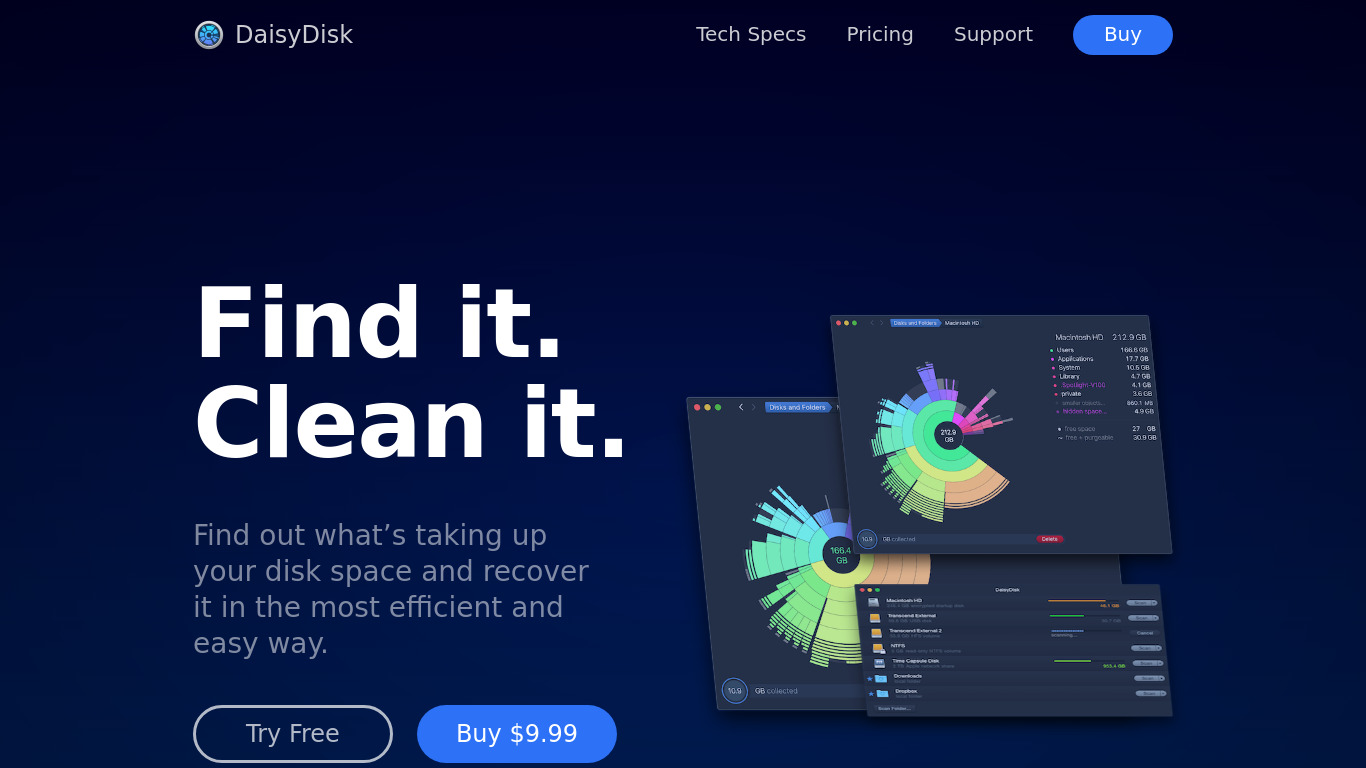 DaisyDisk Landing page