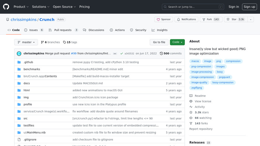 Crunch Image Optimization Landing Page