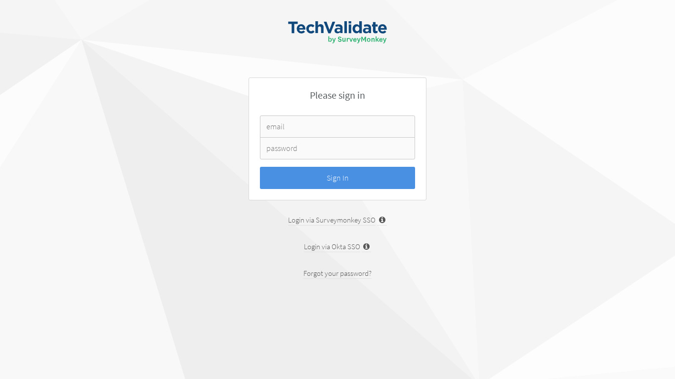 TechValidate Landing page
