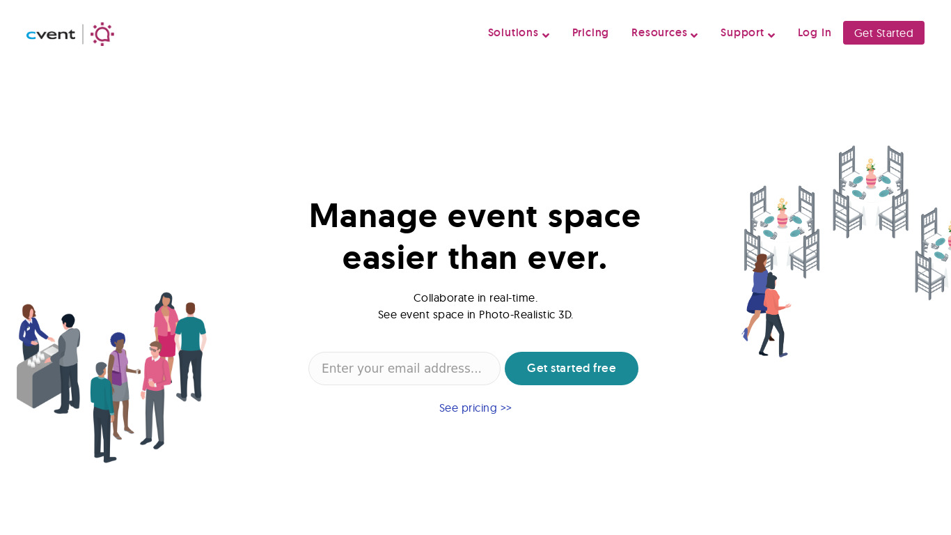Social Tables Landing page