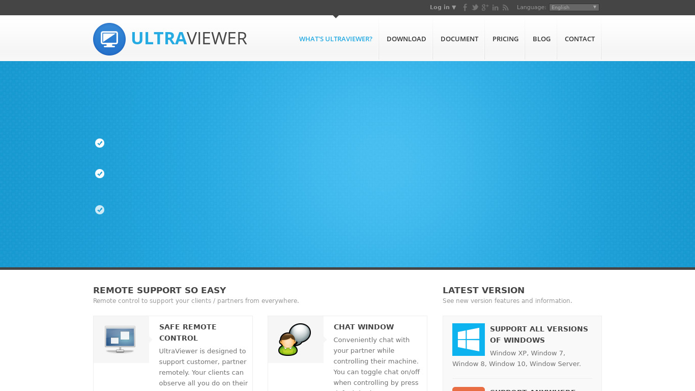 UltraViewer Landing page