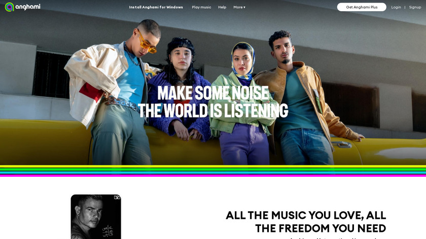 Anghami Landing Page