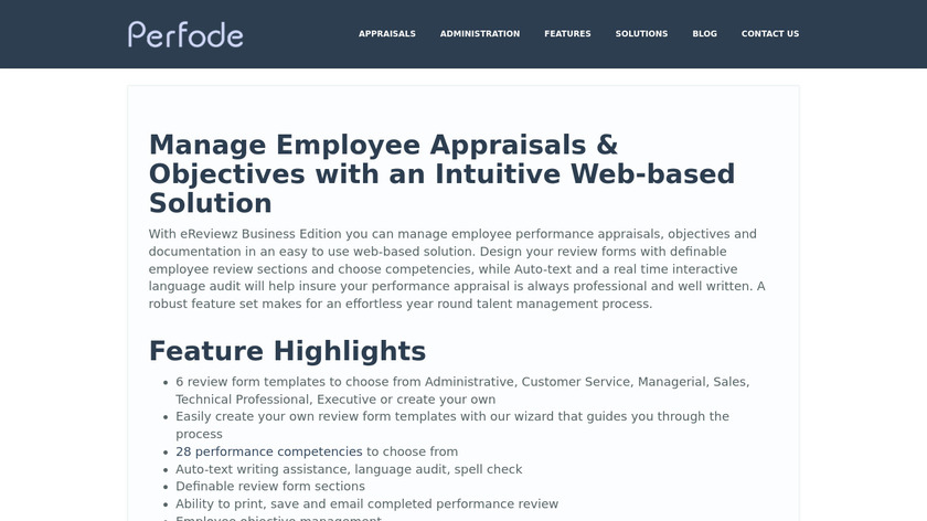 eReviewz Landing Page