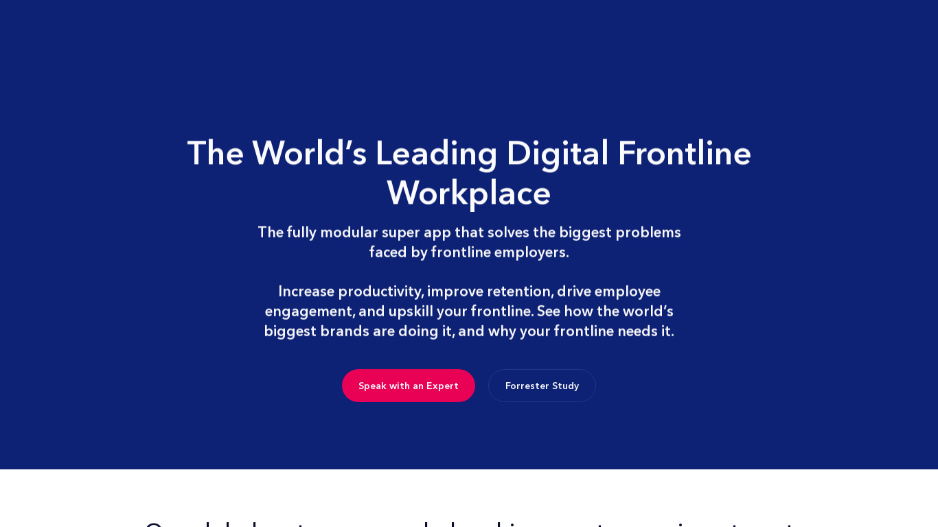 WorkJam Landing page