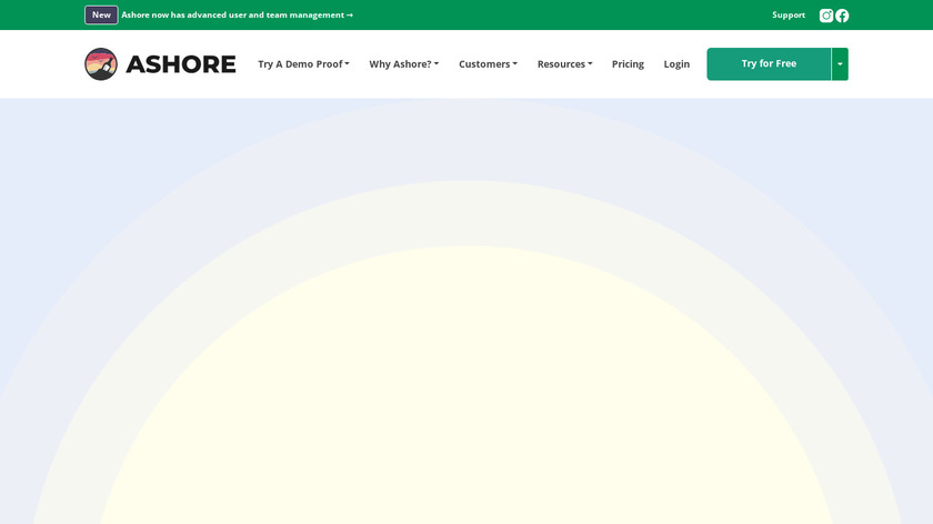 Ashore App Landing Page