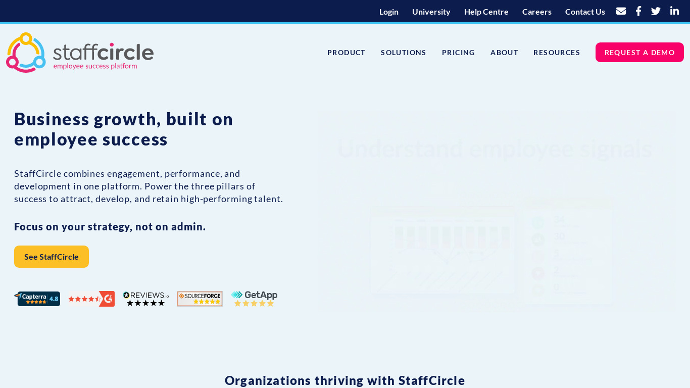 StaffCircle Landing page
