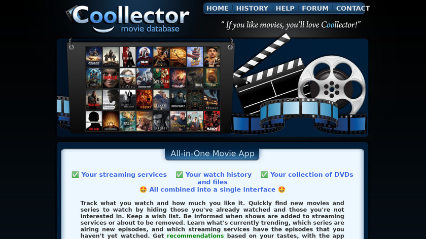 Coollector Movie Database Landing Page