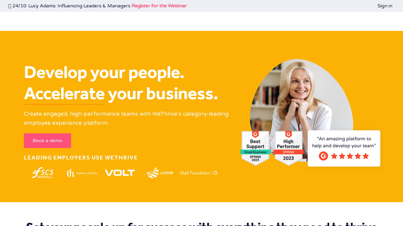 WeThrive Landing page