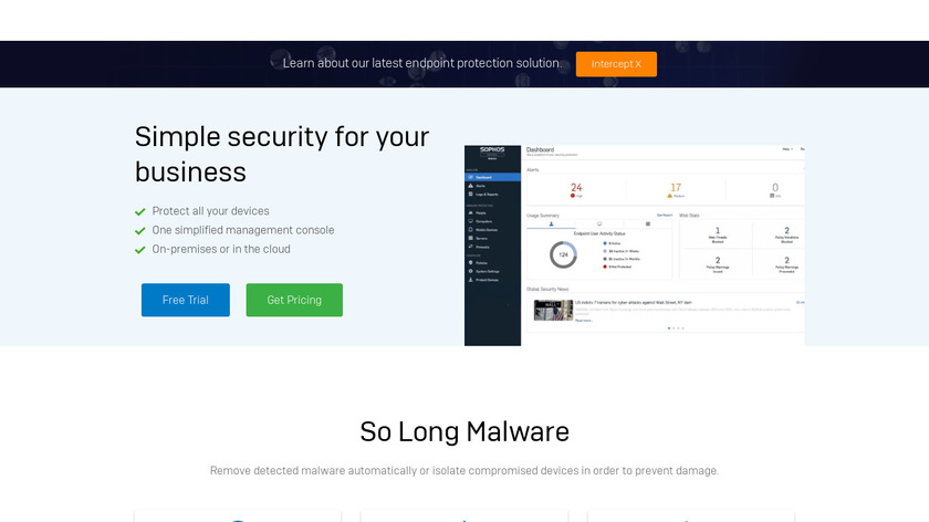 Sophos Endpoint Protection Landing Page