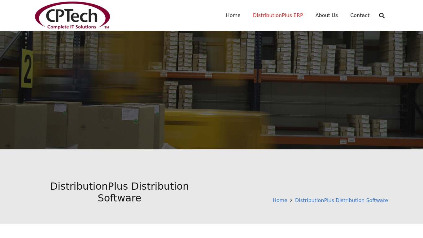 DistributionPlus Landing page