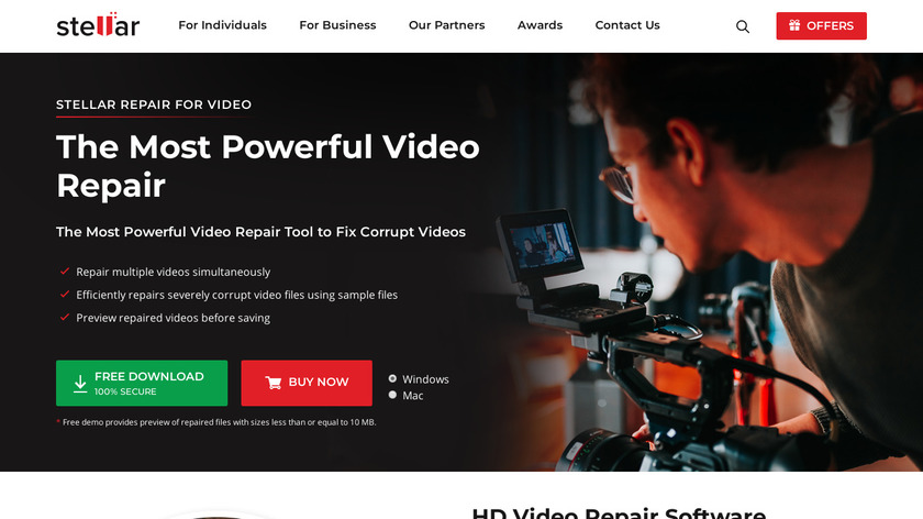 Stellar Phoenix Video Repair Landing Page