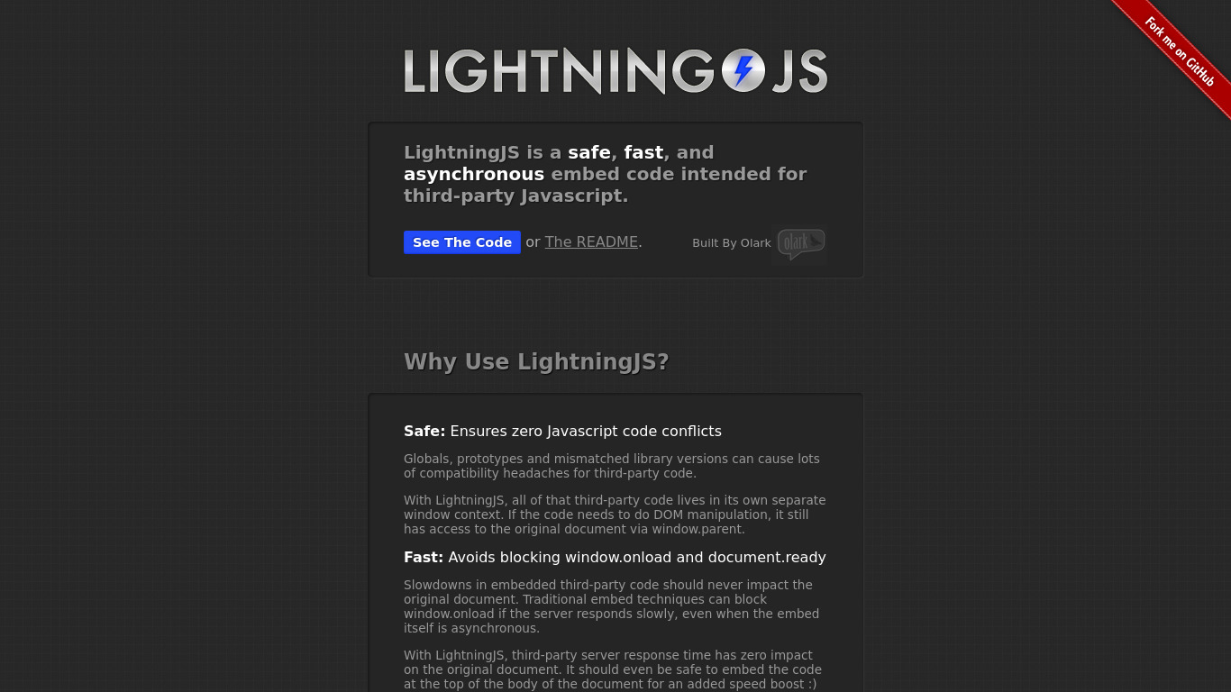 Lightning.Js Landing page