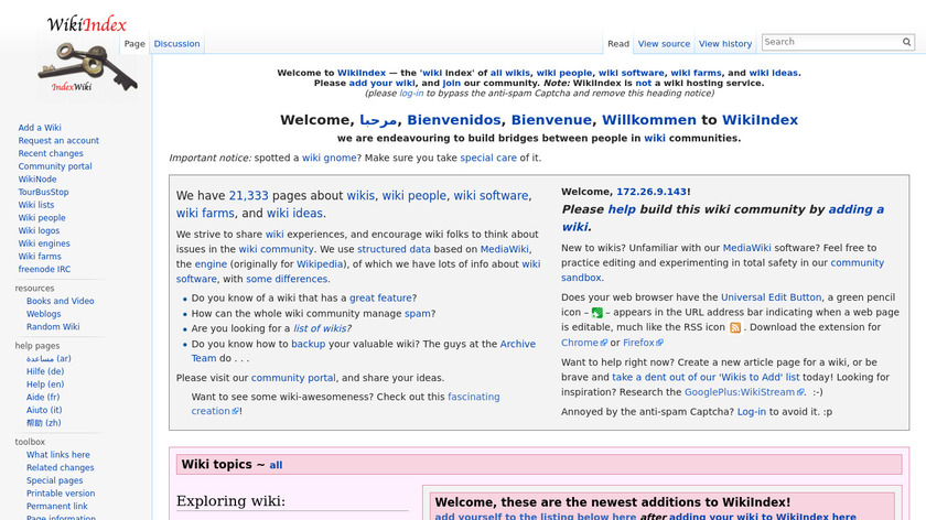 WikiIndex Landing Page